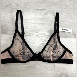 Soma Embroidered Unlined Plunge Bra | NWT